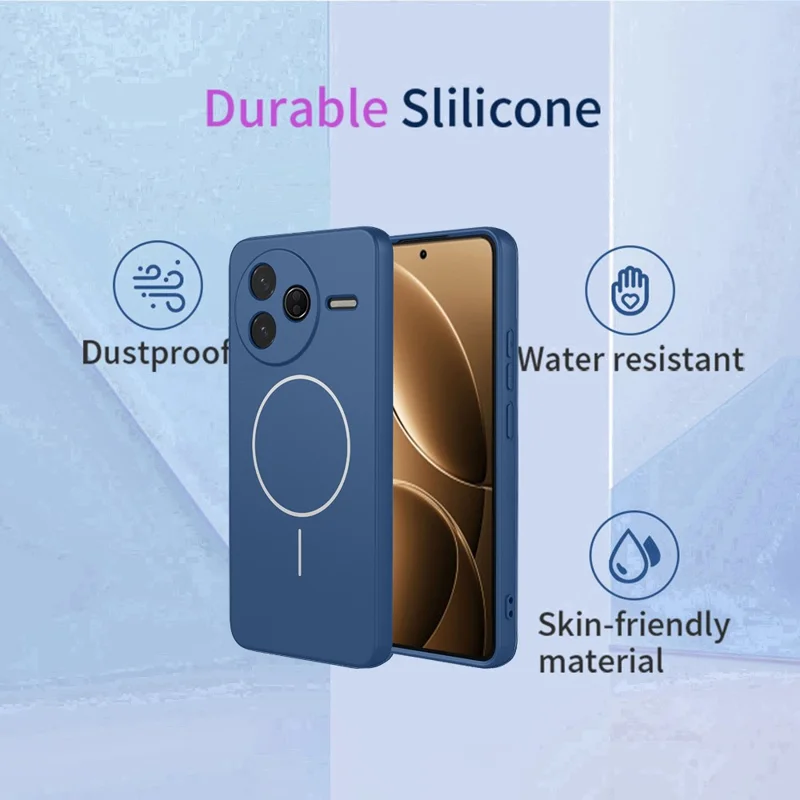 Magnetic Case For Xiaomi Poco F7 Pro 5G  /  Redmi K80 5G Anti Drop Soft TPU Phone Back Cover - Blue