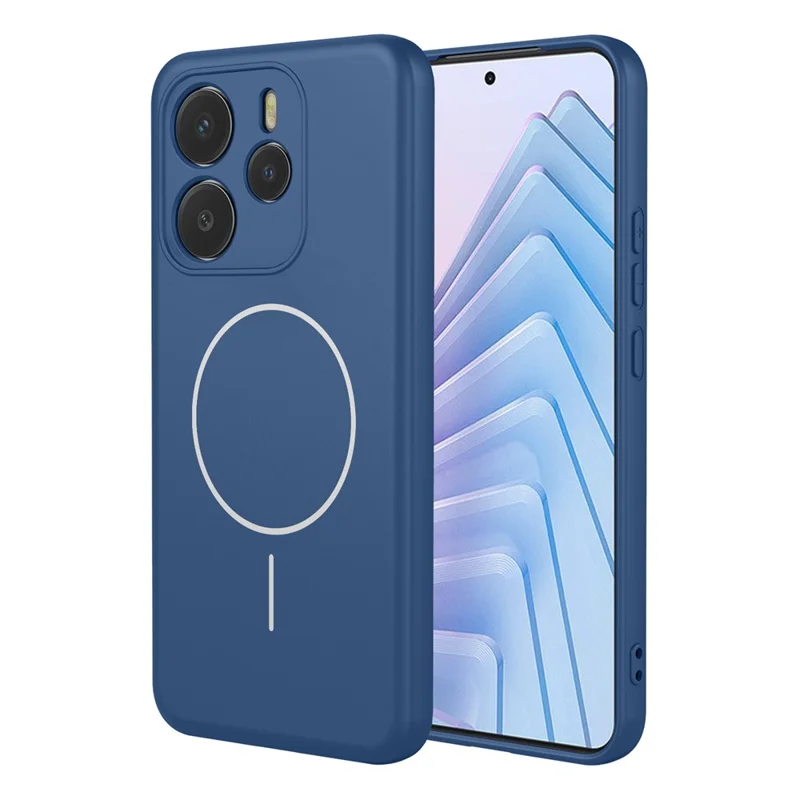 For Xiaomi Redmi Note 14 5G Magnetic Case Anti Drop Soft TPU Phone Back Cover - Blue