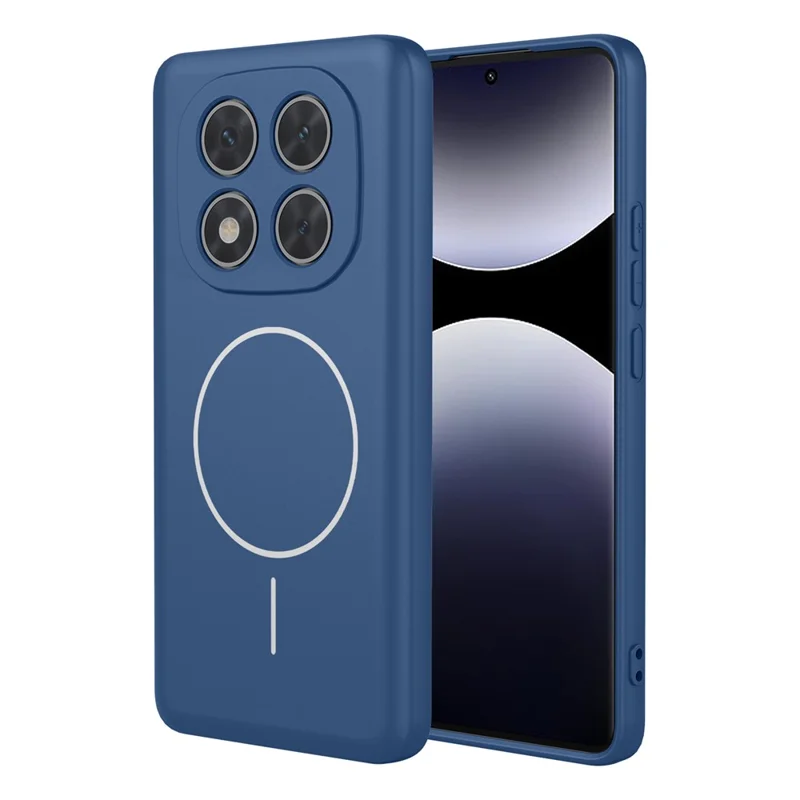 For Xiaomi Redmi Note 14 Pro 4G Magnetic Case Anti Drop Soft TPU Phone Back Cover - Blue
