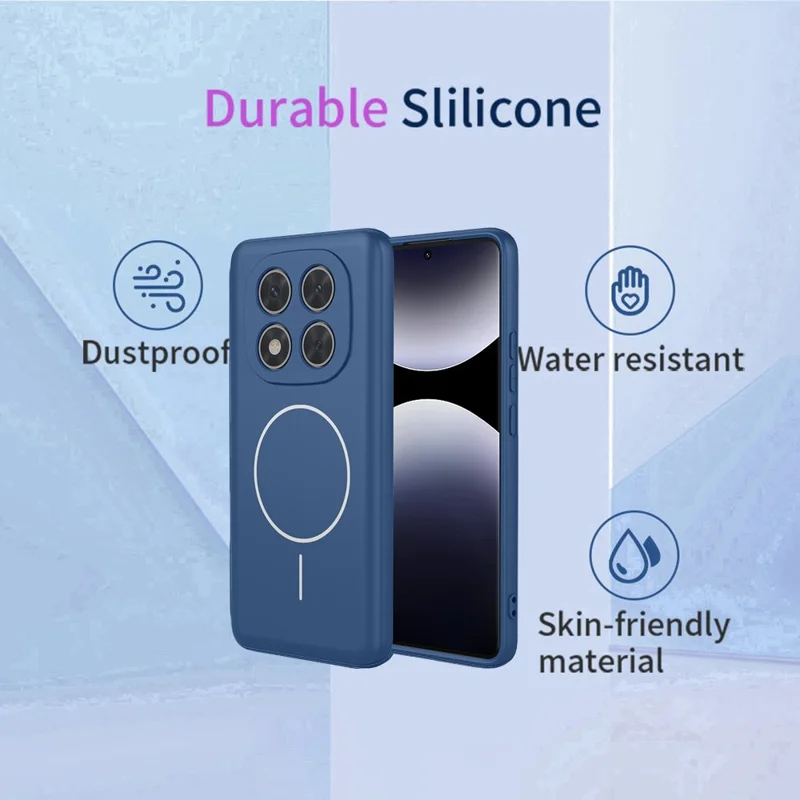 For Xiaomi Redmi Note 14 Pro 4G Magnetic Case Anti Drop Soft TPU Phone Back Cover - Blue