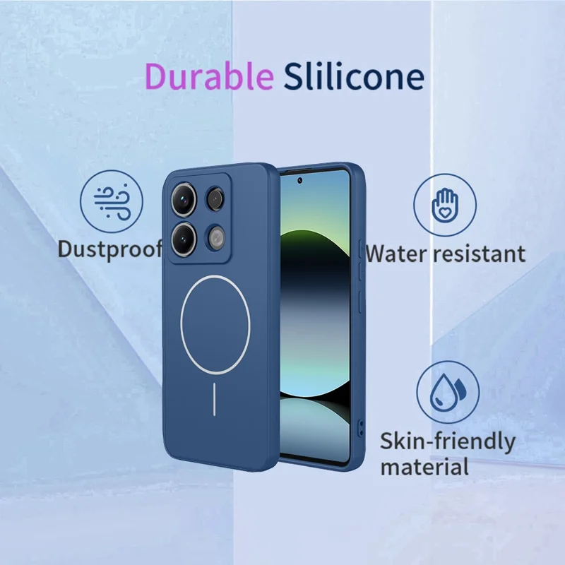 For Xiaomi Redmi Note 14S 4G Magnetic Case Anti Drop Soft TPU Phone Back Cover - Blue