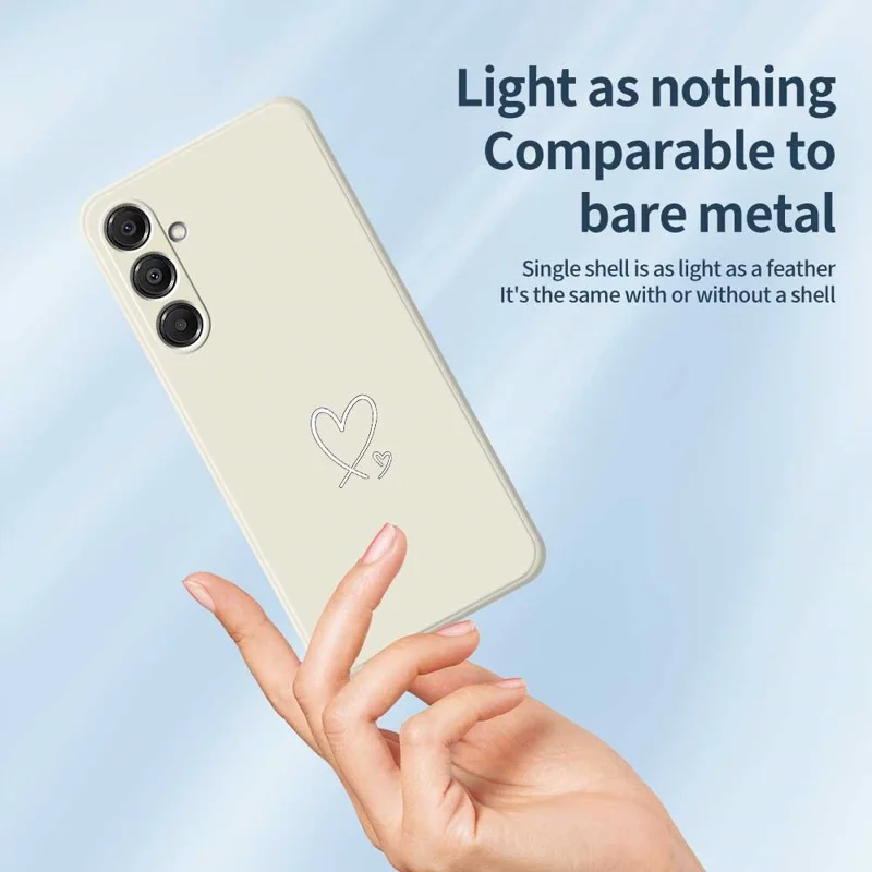 For Samsung Galaxy A57 5G Case White Love Pattern Printing Straight Edge TPU Phone Back Cover - Beige