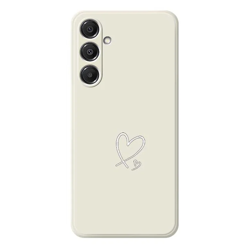 For Samsung Galaxy S26+ Case White Love Pattern Printing Straight Edge TPU Phone Back Cover - Beige
