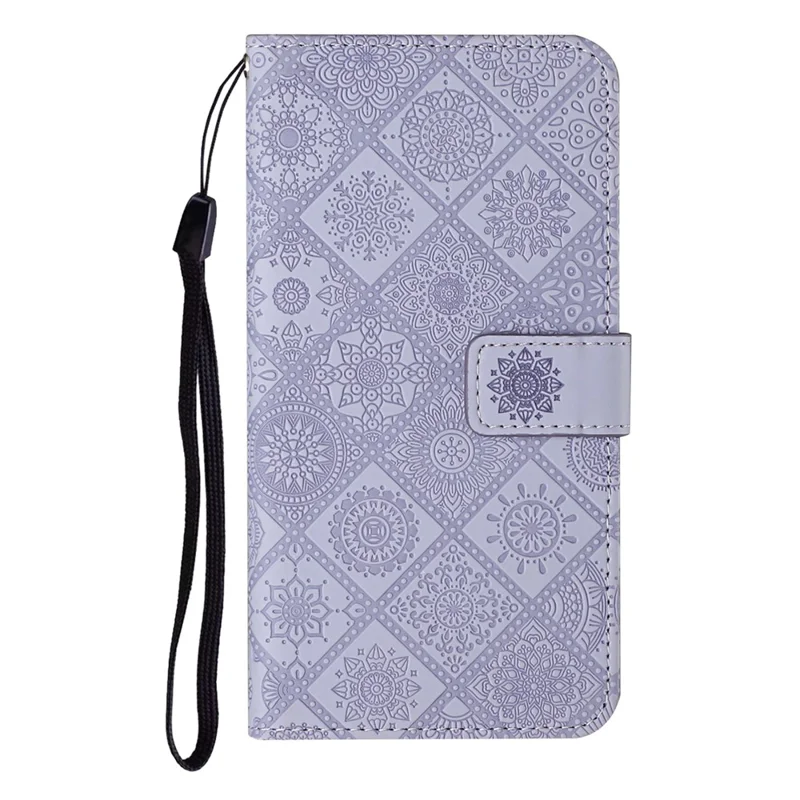 For Xiaomi Redmi Note 15 4G (Global) Case Leather Case Ethnic Style Wallet Phone Cover with Strap - Purple
