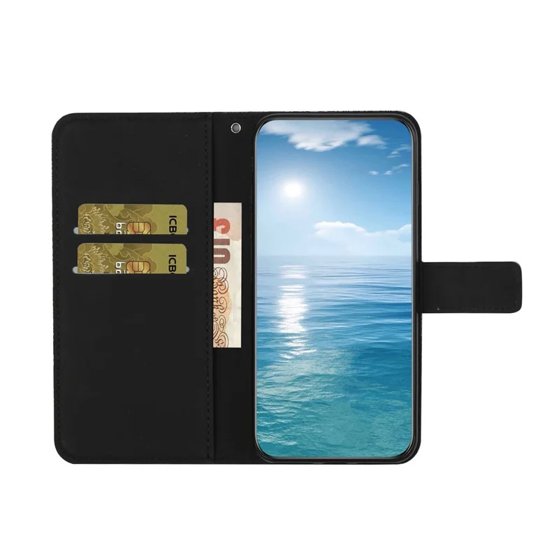 For Xiaomi Redmi Note 15 4G (Global) Case Leather Case Ethnic Style Wallet Phone Cover with Strap - Black