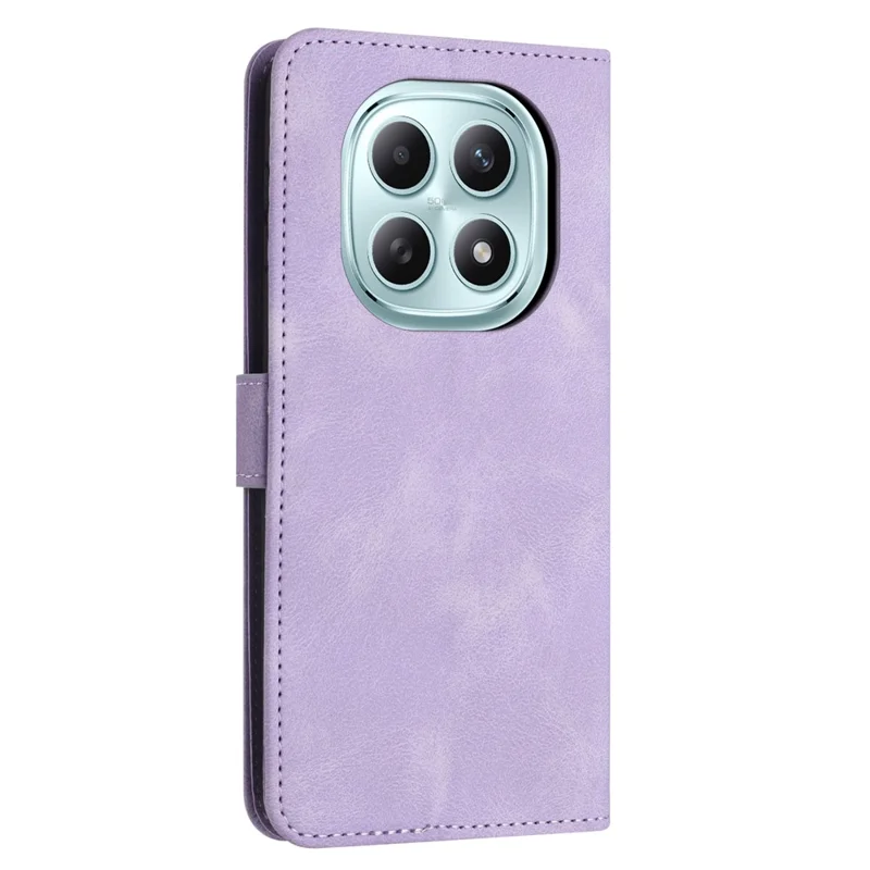 For Xiaomi Redmi Note 15 4G (Global) Case Solid Color Leather Wallet Protective Phone Cover - Purple