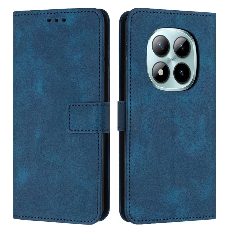 For Xiaomi Redmi Note 15 Pro 4G (Global) Case Solid Color Leather Wallet Protective Phone Cover - Blue