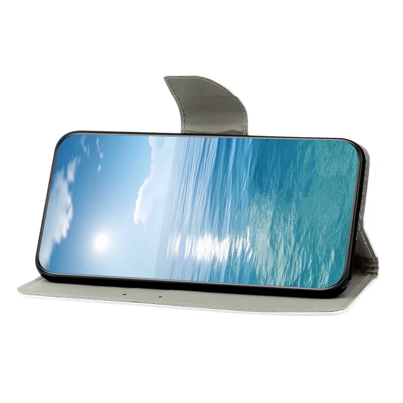 غطاء لهاتف شاومي ريدمي نوت 15 برو 4G (عالمي) بطباعة زهرة الكريزانتيموم، غطاء واقي من الجلد بتصميم ملفوف مع حزام معصم