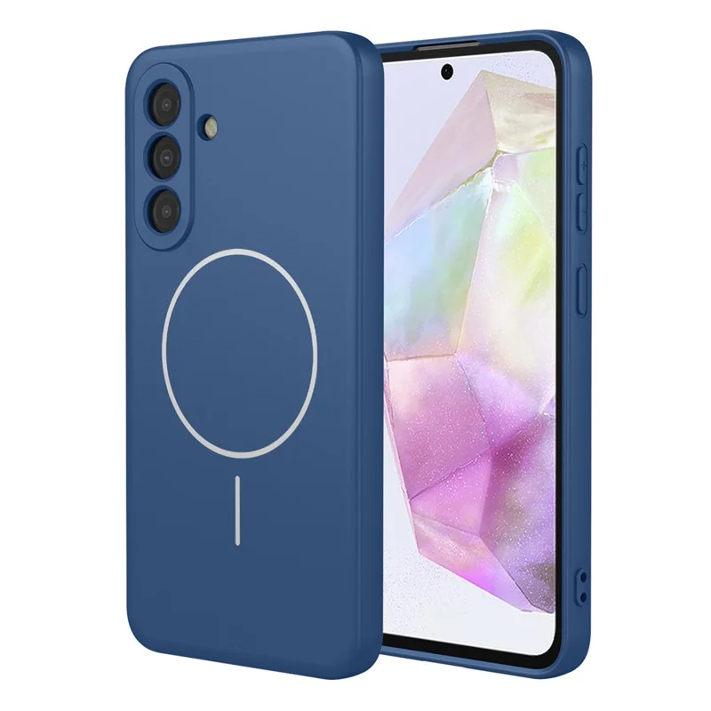 For Samsung Galaxy A36 5G Magnetic Case Anti Drop Soft TPU Phone Back Cover - Blue