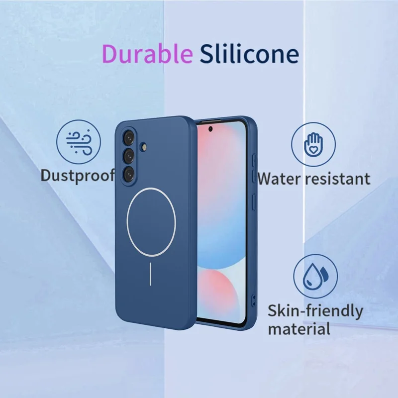 For Samsung Galaxy A56 5G Magnetic Case Anti Drop Soft TPU Phone Back Cover - Blue