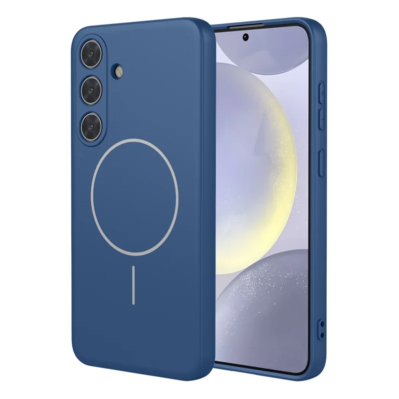 For Samsung Galaxy S25+ Magnetic Case Anti Drop Soft TPU Phone Back Cover - Blue