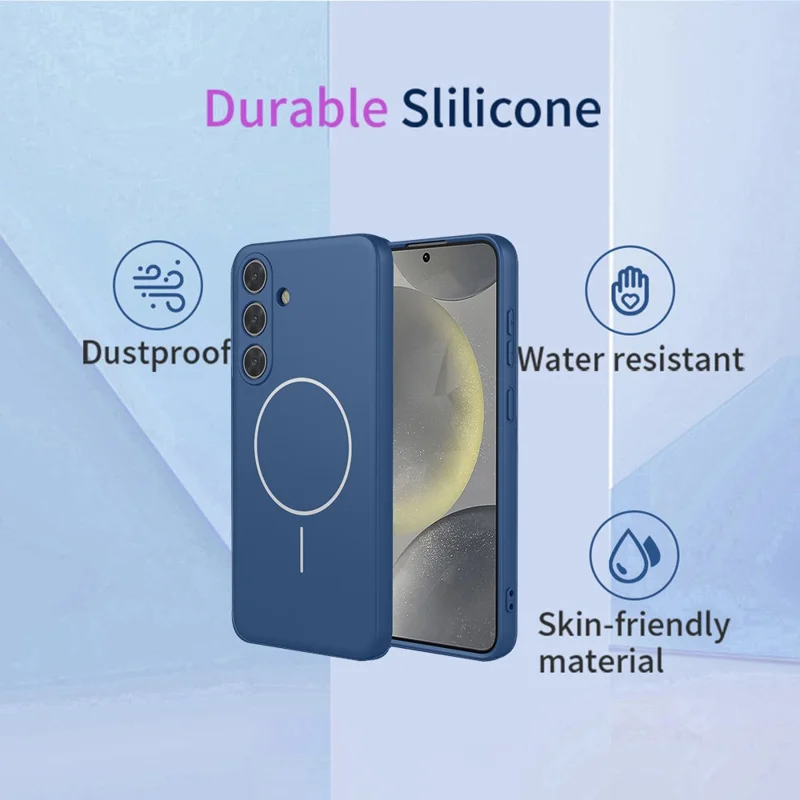 For Samsung Galaxy S25+ Magnetic Case Anti Drop Soft TPU Phone Back Cover - Blue