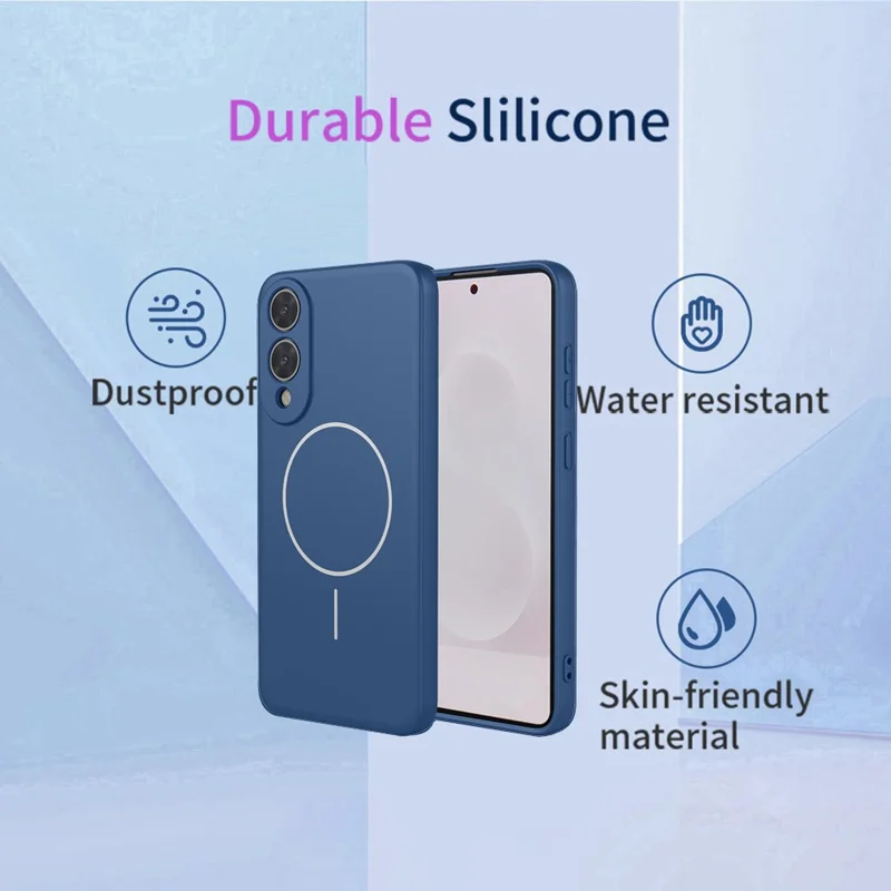 For Samsung Galaxy S25 Edge Magnetic Case Anti Drop Soft TPU Phone Back Cover - Blue