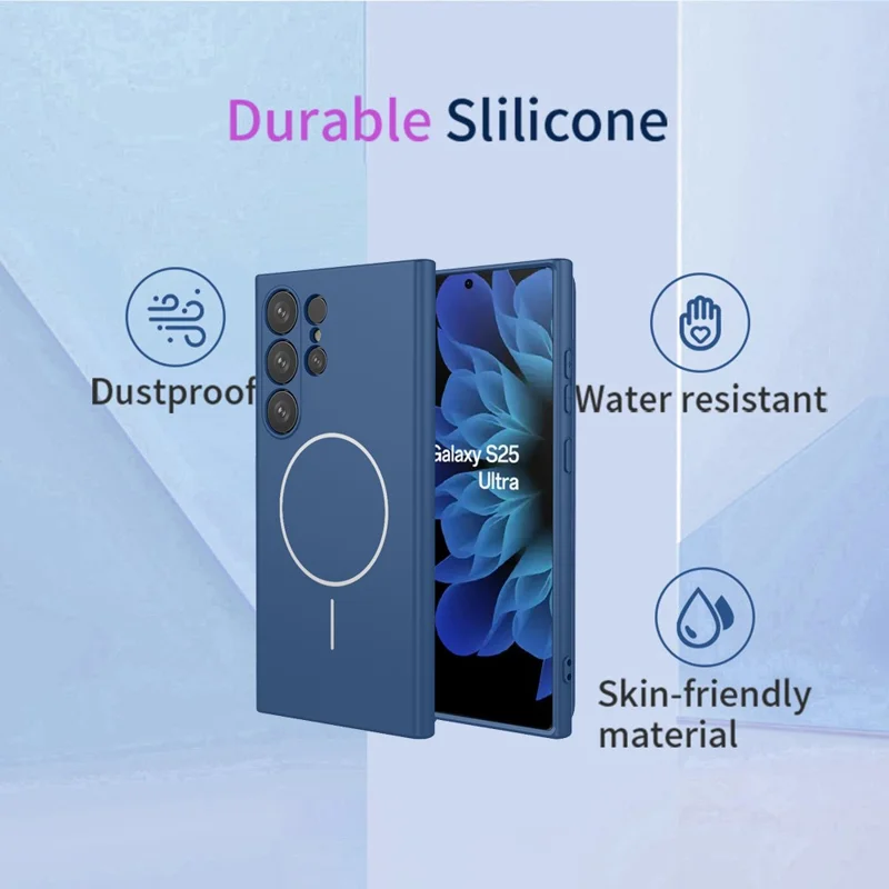 For Samsung Galaxy S25 Ultra Magnetic Case Anti Drop Soft TPU Phone Back Cover - Pink