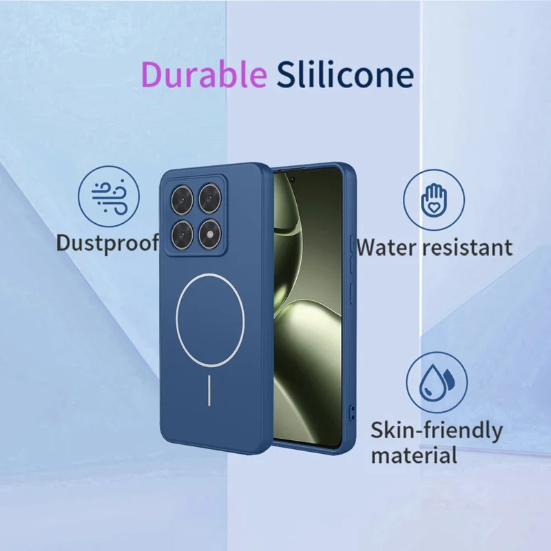 For Xiaomi 14T Magnetic Case Anti Drop Soft TPU Phone Back Cover - Blue