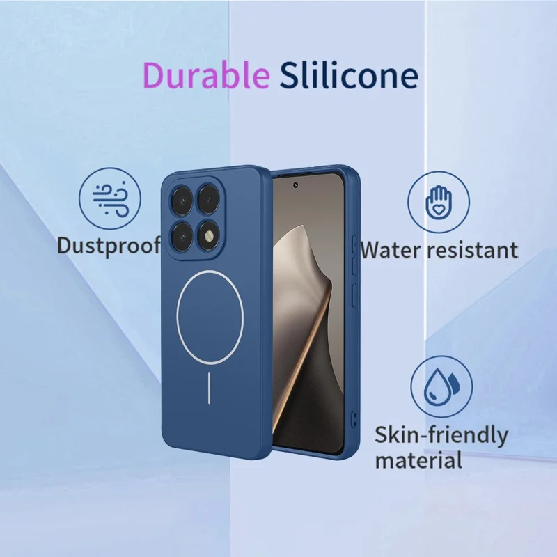 For Xiaomi 15T Magnetic Case Anti Drop Soft TPU Phone Back Cover - Blue