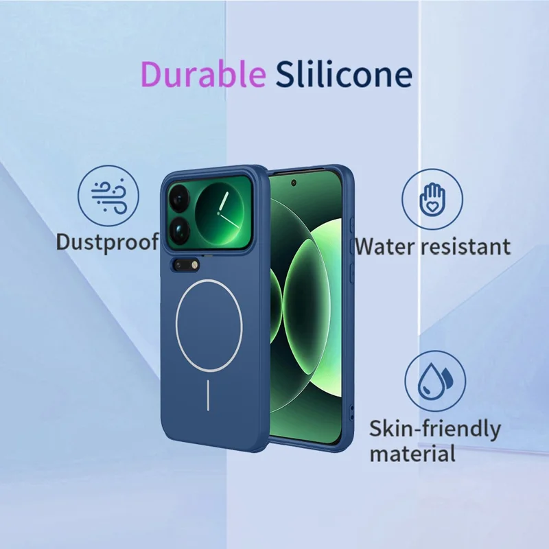 For Xiaomi 17 Pro Max Magnetic Case Anti Drop Soft TPU Phone Back Cover - Blue