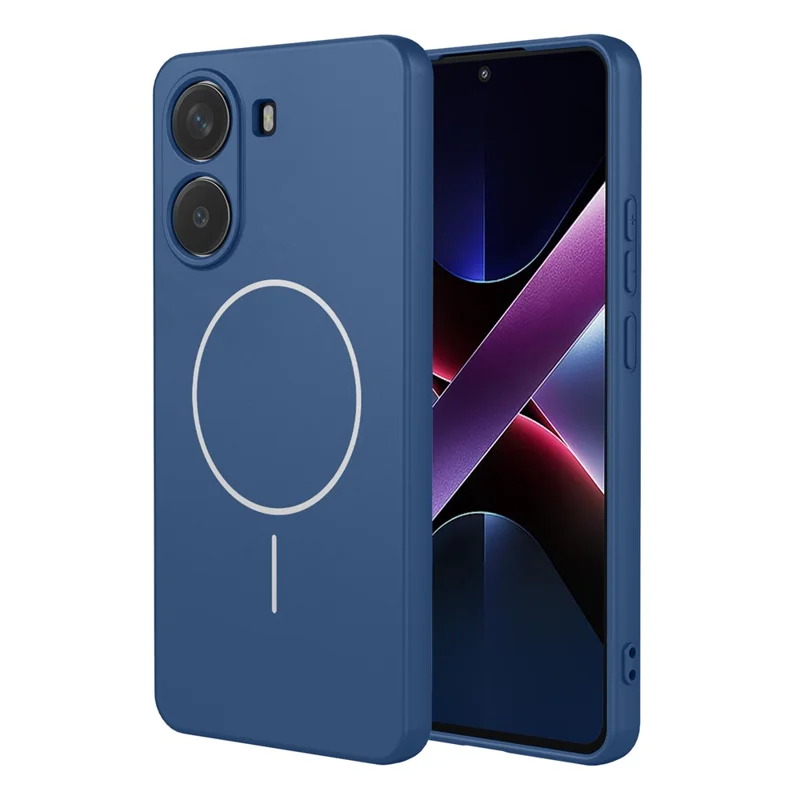 For Xiaomi Poco X7 Pro 5G  /  Redmi Turbo 4 5G Magnetic Case Anti Drop Soft TPU Phone Back Cover - Blue