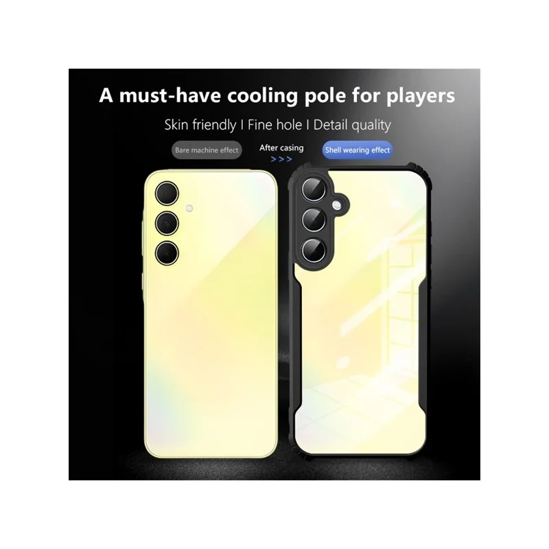 For Samsung Galaxy S26+ Case Reinforced Corners TPU + Acrylic Clear Phone Cover - Black