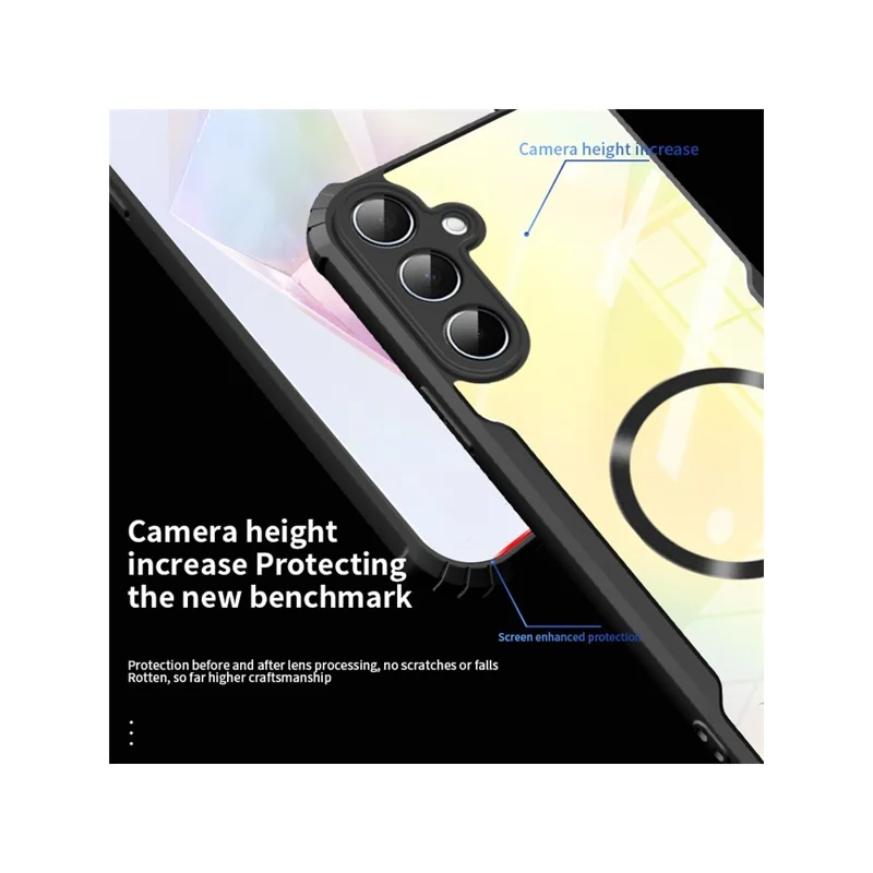 For Samsung Galaxy S26 Magnetic Case Reinforced Corners TPU + Acrylic Phone Cover - Black