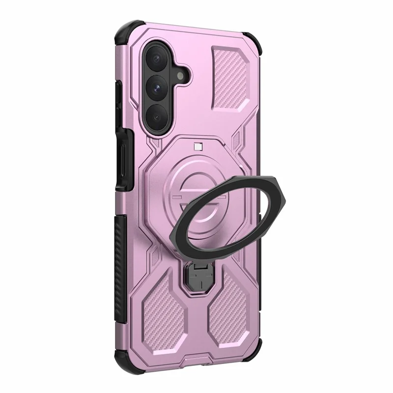 Bulk Purchasing For Samsung Galaxy A26 5G Magnetic Case Rotating Metal Kickstand PC + TPU Phone Back Cover - Pink
