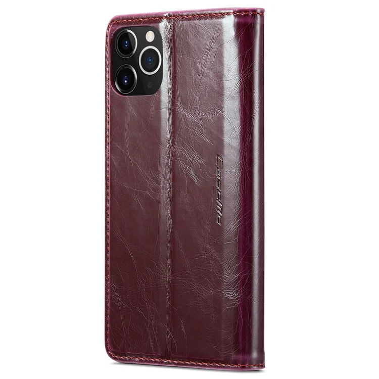 Série CASEME 003 Pour Iphone 11 Pro Max 6,5 Pouces Bien Protégé en Cuir PU Rétro Retro Texture Texture Case de Téléphone Portable Couverture de Téléphone Portable - Rouge