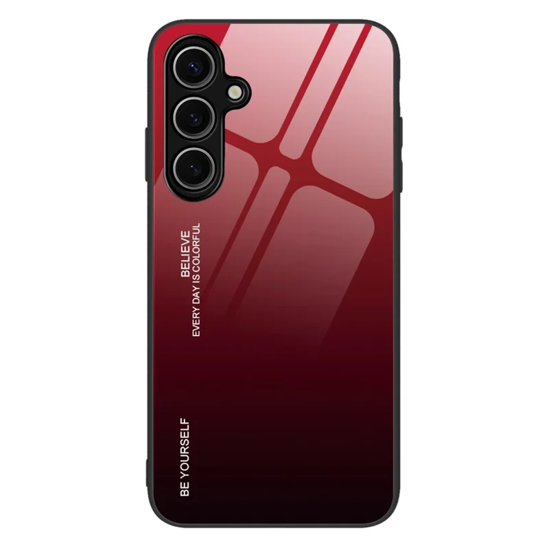 For Samsung Galaxy A17 4G  /  A17 5G Case Gradient Color Tempered Glass + TPU Phone Cover - Red  /  Black