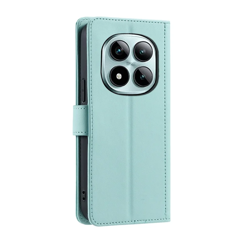 For Xiaomi Redmi Note 15 Pro+ 5G (Global) / Poco M8 Pro 5G Case Wallet Rhombus Grid PU Leather Phone Cover with Shoulder Strap  /  Wrist Strap - Mint Green