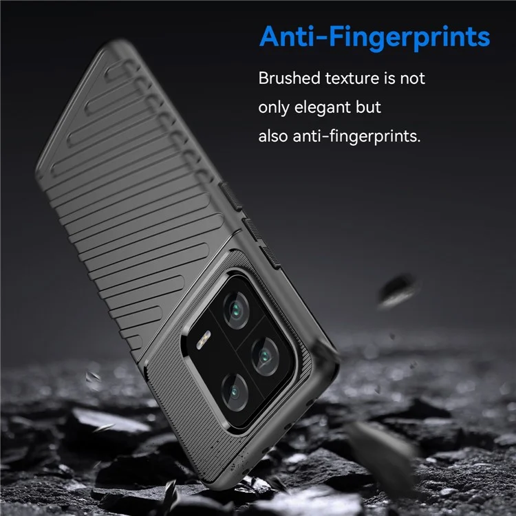 Per Xiaomi 13 Pro 5G Thunder Series Custodia per telefono in TPU spessore, texture Twill, antiscivolo - Nero