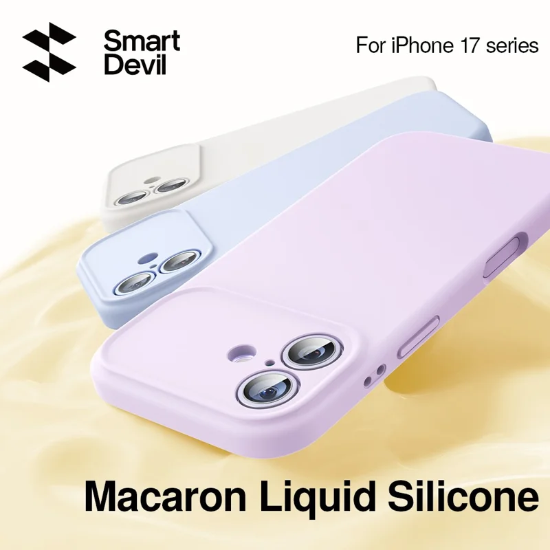 SMARTDEVIL For iPhone 17 Magnetic Case Liquid Silicone PC Shockproof Phone Back Cover Compatible with MagSafe - Purple