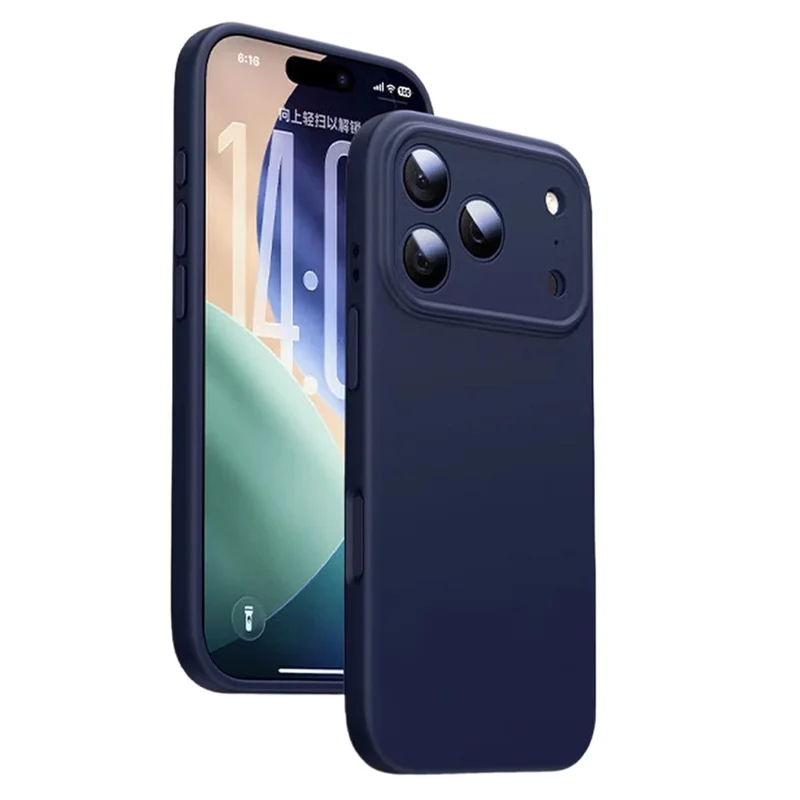 SMARTDEVIL For iPhone 17 Pro Max Magnetic Case Liquid Silicone PC Shockproof Phone Back Cover Compatible with MagSafe - Dark Blue