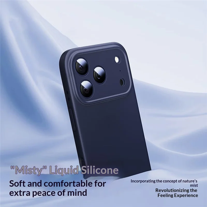 SMARTDEVIL For iPhone 17 Pro Max Magnetic Case Liquid Silicone PC Shockproof Phone Back Cover Compatible with MagSafe - Dark Blue