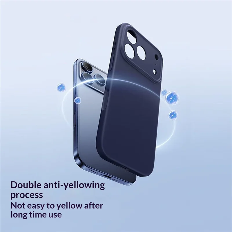SMARTDEVIL For iPhone 17 Pro Max Magnetic Case Liquid Silicone PC Shockproof Phone Back Cover Compatible with MagSafe - Dark Blue