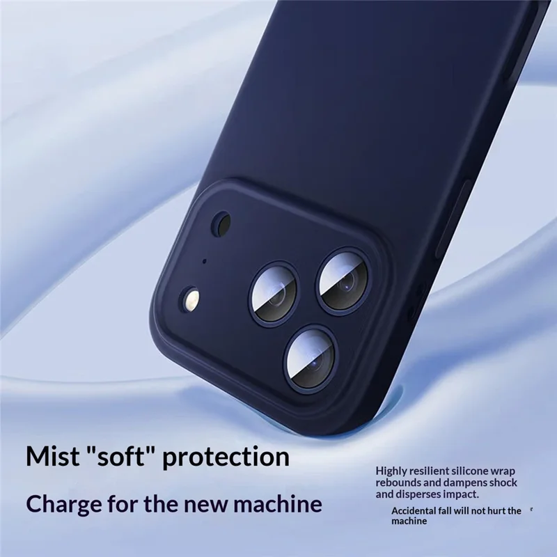 SMARTDEVIL For iPhone 17 Pro Magnetic Case Liquid Silicone PC Shockproof Phone Back Cover Compatible with MagSafe - Dark Blue