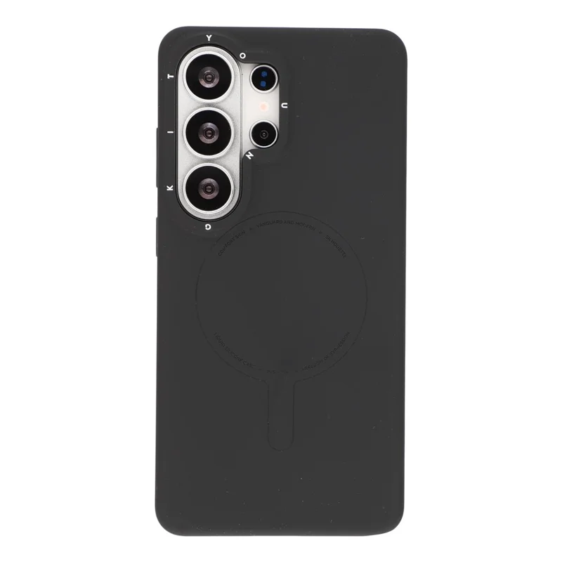 YOUNGKIT Morandi Series For Samsung Galaxy S26 Ultra Magnetic Case Liquid Silicone PC Phone Cover - Black