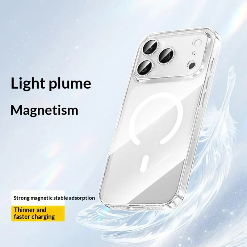 SMARTDEVIL For iPhone 17 Pro Max Clear Case Hard PC Anti-drop Magnetic Phone Back Cover Compatible with MagSafe - Transparent