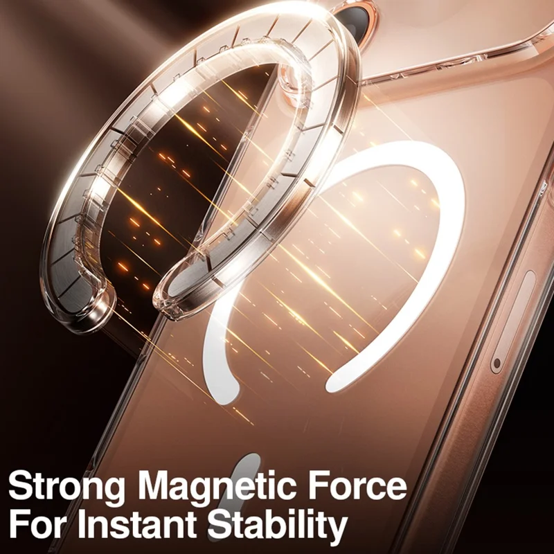 SMARTDEVIL For iPhone 17 Clear Case Hard PC Anti-drop Magnetic Phone Back Cover Compatible with MagSafe - Transparent