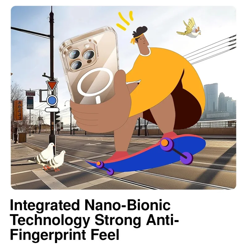 SMARTDEVIL For iPhone 16 Pro Clear Case Hard PC Anti-drop Magnetic Phone Back Cover Compatible with MagSafe - Transparent