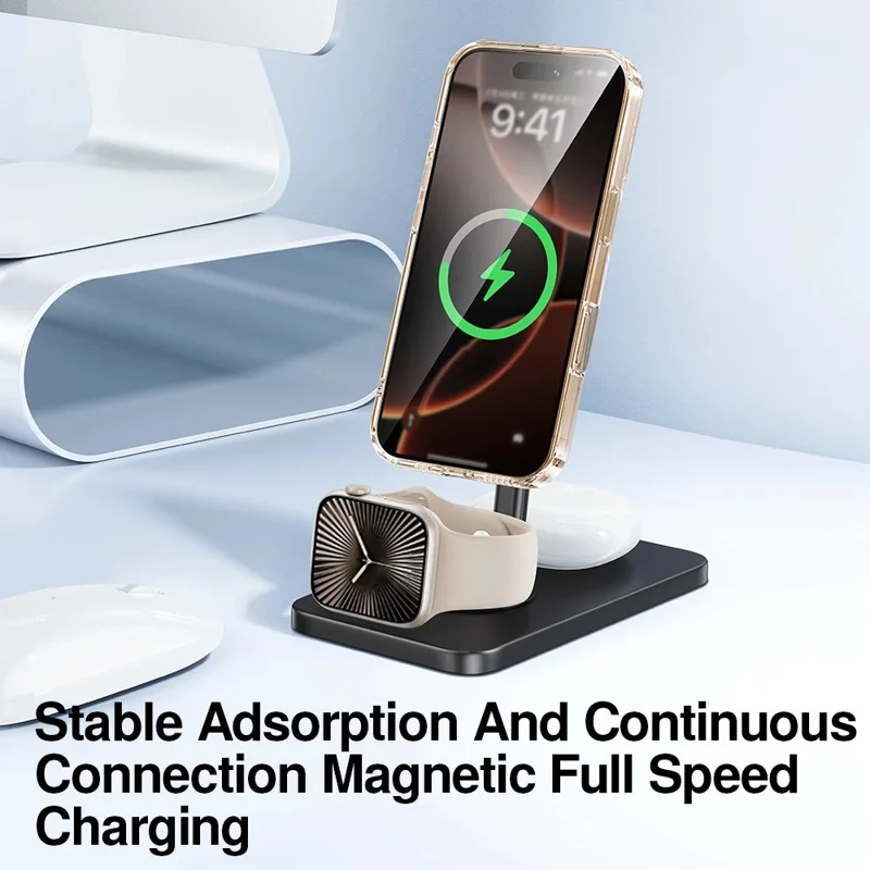 SMARTDEVIL For iPhone 16 Pro Max Clear Case Hard PC Anti-drop Magnetic Phone Back Cover Compatible with MagSafe - Transparent