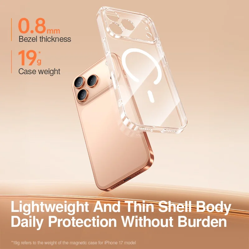 SMARTDEVIL For iPhone 17 Pro Magnetic Case PC Clear Phone Back Cover Compatible with MagSafe - Transparent