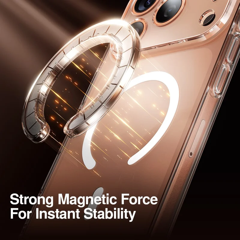 SMARTDEVIL For iPhone 17 Pro Magnetic Case PC Clear Phone Back Cover Compatible with MagSafe - Transparent