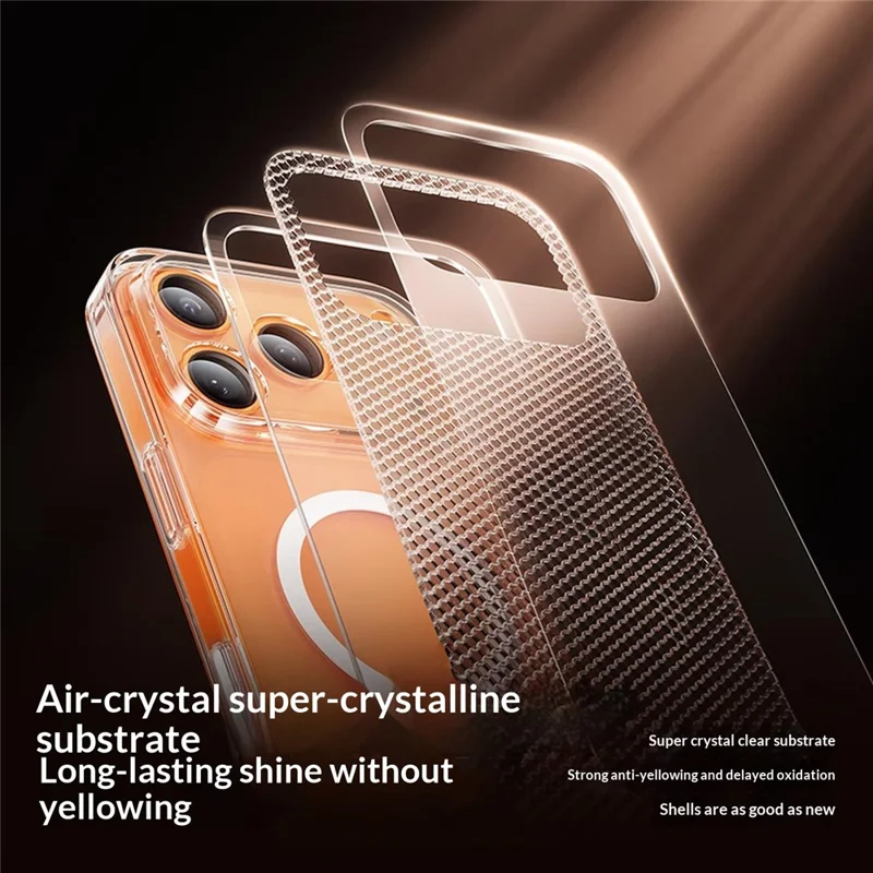 SMARTDEVIL For iPhone 17 Pro Max Magnetic Case PC Clear Phone Back Cover Compatible with MagSafe - Transparent