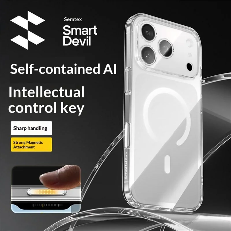 SMARTDEVIL For iPhone 17 Pro Max Magnetic Case PC Clear Phone Back Cover Compatible with MagSafe - Transparent