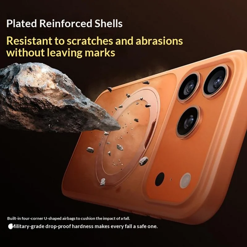 SMARTDEVIL For iPhone 17 Pro Max Magnetic Case Rotating Kickstand Soft TPU + Hard PC Phone Cover Compatible with MagSafe - Black