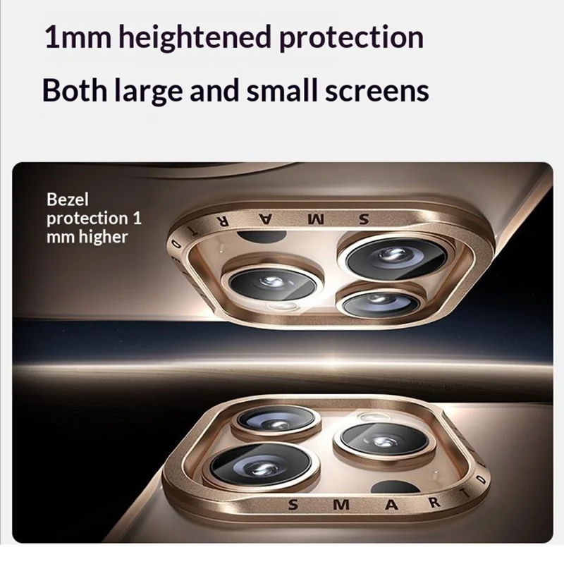 SMARTDEVIL For iPhone 16 Pro Max Magnetic Case Rotating Kickstand Soft TPU + Hard PC Phone Cover Compatible with MagSafe - Desert Gold