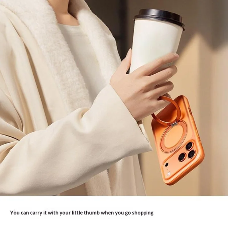 SMARTDEVIL For iPhone 17 Pro Magnetic Case Rotating Kickstand Precise Cutouts TPU PC Phone Cover Compatible with MagSafe - White