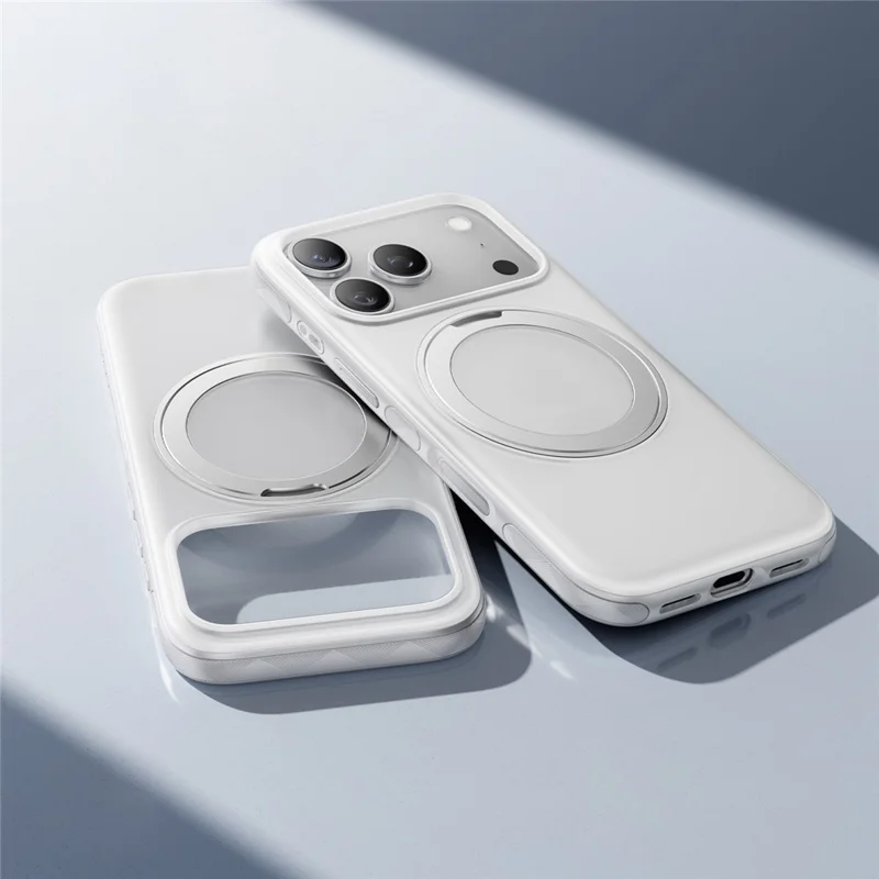 SMARTDEVIL For iPhone 17 Pro Max Magnetic Case Rotating Kickstand Precise Cutouts TPU PC Phone Cover Compatible with MagSafe - White