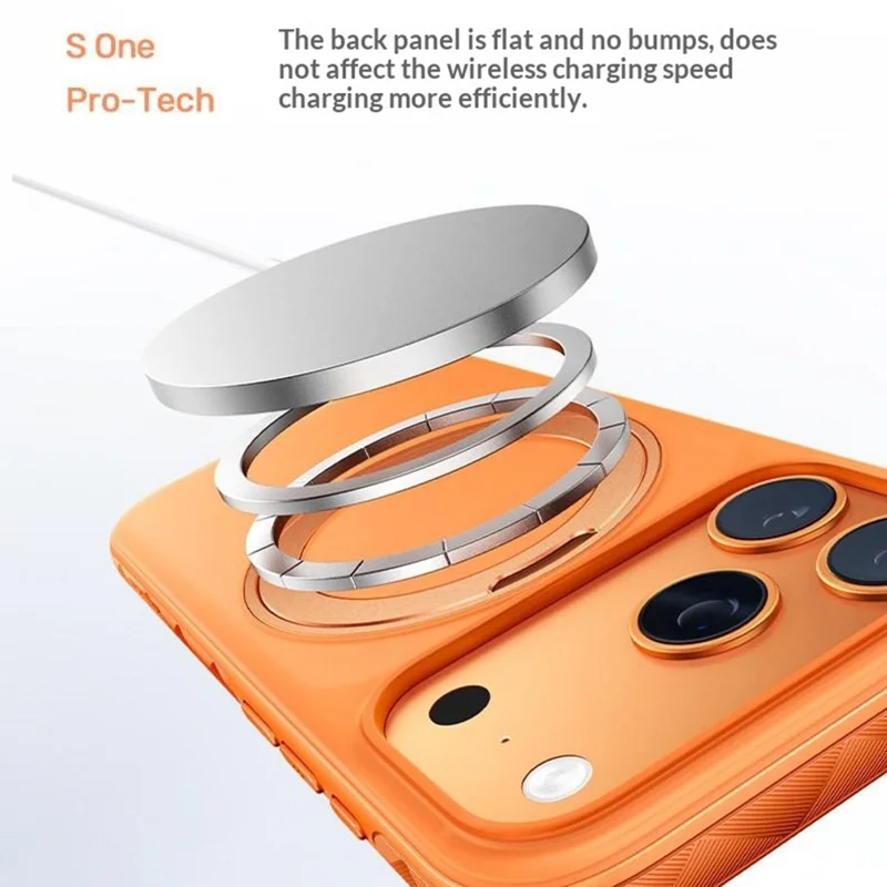 SMARTDEVIL For iPhone 17 Pro Max Magnetic Case Rotating Kickstand Precise Cutouts TPU PC Phone Cover Compatible with MagSafe - White