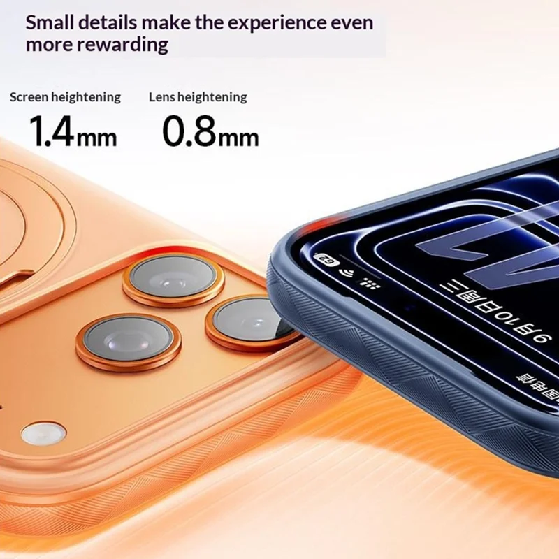 SMARTDEVIL For iPhone 17 Pro Case Stress Relief Rotating Kickstand TPU PC Magnetic Phone Cover Compatible with MagSafe - Orange