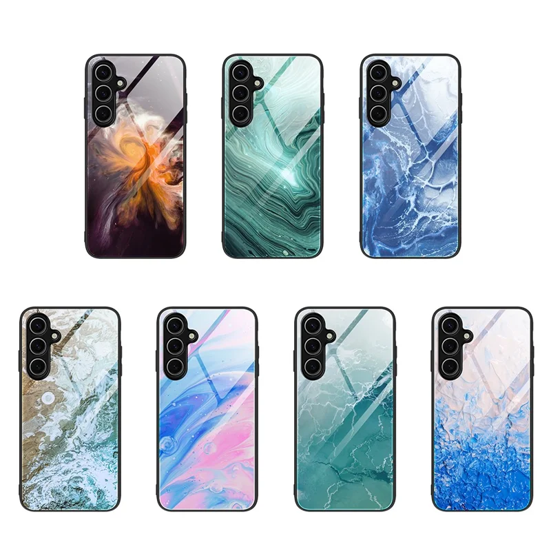 Cover per Samsung Galaxy A17 4G / A17 5G con Motivo Marmorizzato, in Vetro Temprato + PC + TPU - DL01